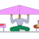 Illustration of a person holding a roof over their head